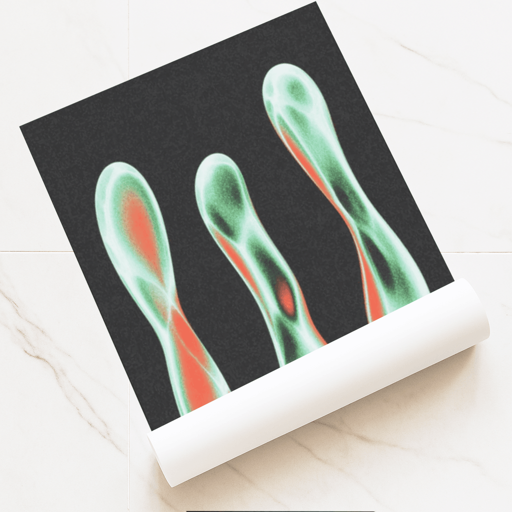 Abstrakte Kunst Poster mit zeitgenössischem Design in leuchtenden Farben von The Secret Gallery