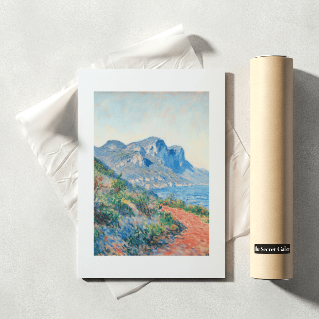 Bergblick Poster Frühling mit einer malerischen Landschaft im Impressionismus-Stil