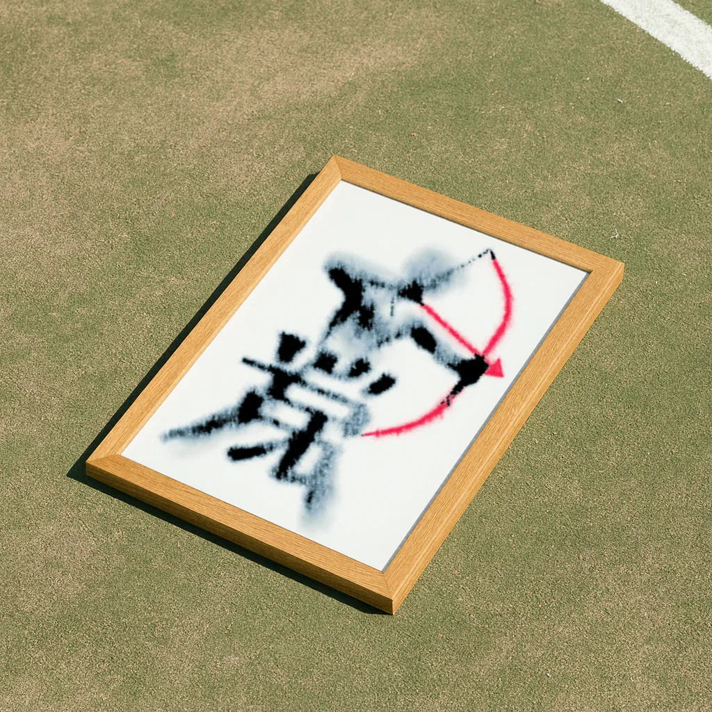 Bogenschütze Poster von The Secret Gallery in einem Holzrahmen für künstlerische Wanddekoration