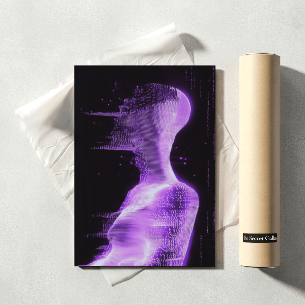 Figure Dissolving in a Purple Matrix - The Secret Gallery