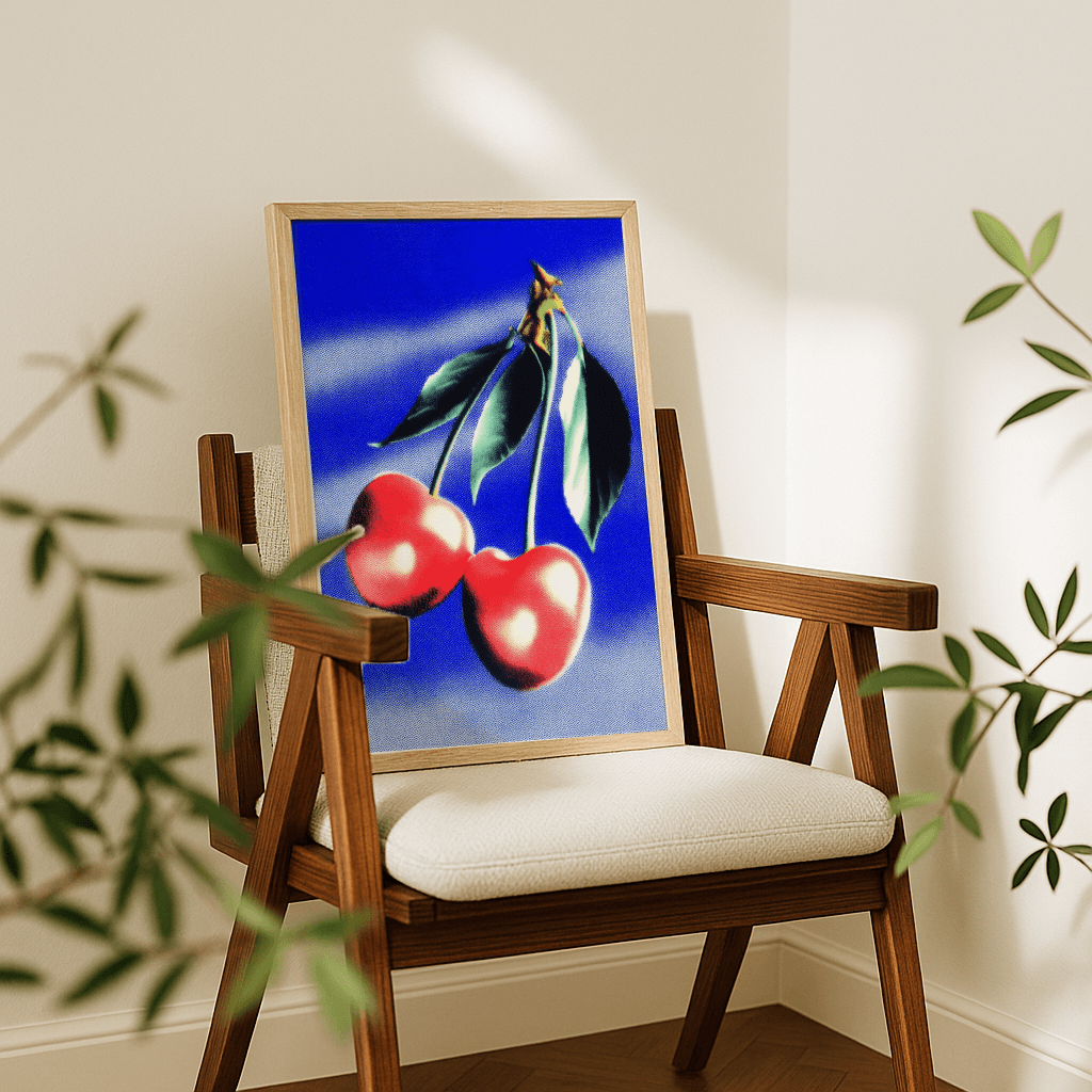Dotted Blue Cherries - The Secret Gallery