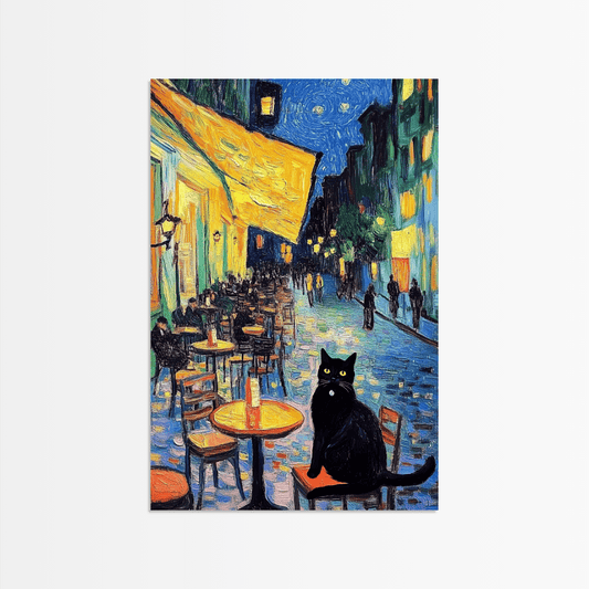 Night Café with the Black Cat - The Secret Gallery