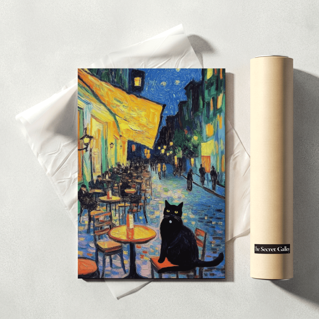Night Café with the Black Cat - The Secret Gallery
