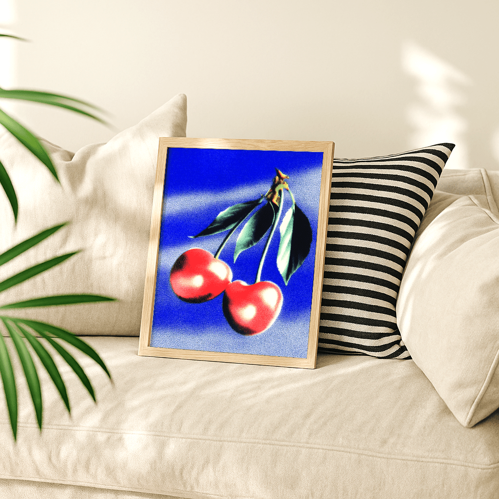Dotted Blue Cherries - The Secret Gallery