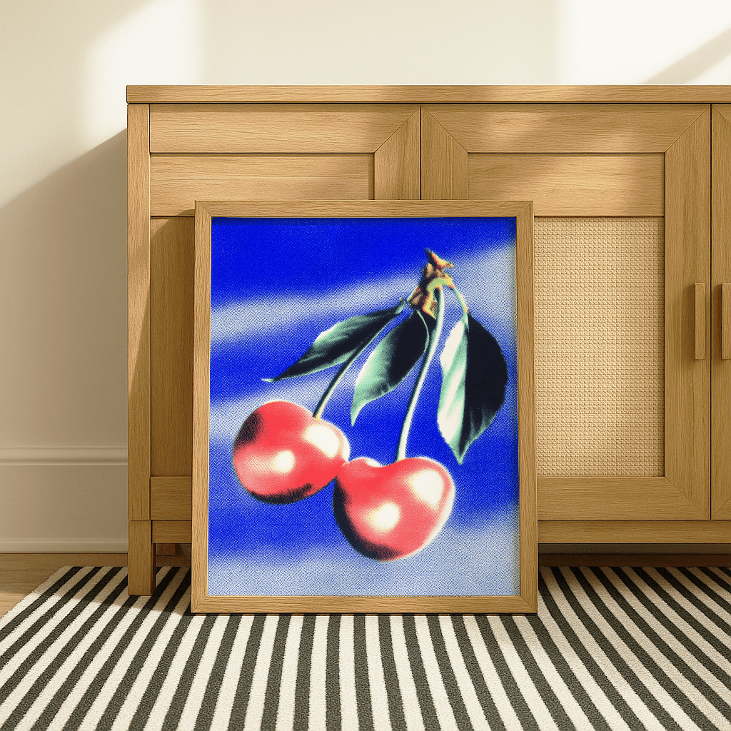 Dotted Blue Cherries - The Secret Gallery