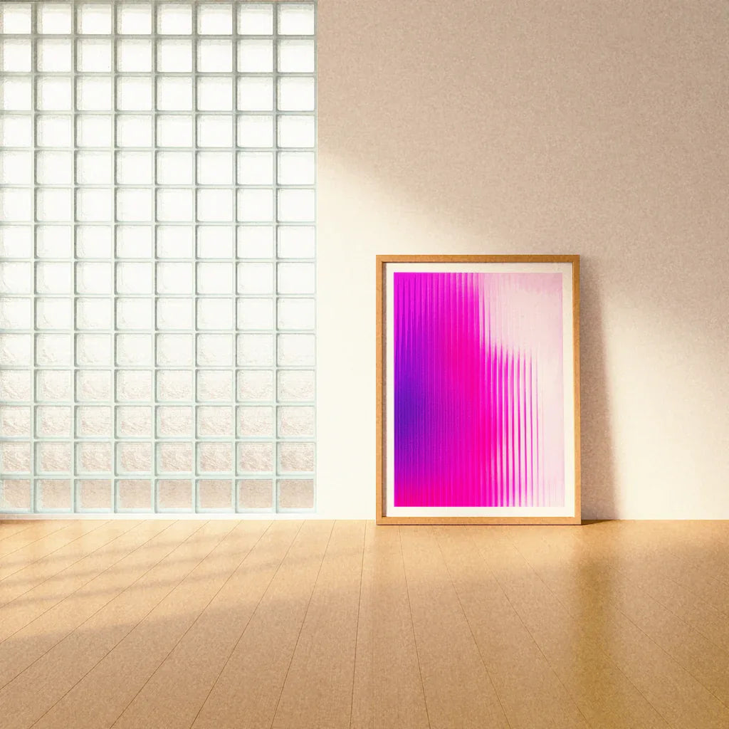 Magenta Poster Abstrakt mit sanften Farbverläufen, ideal für moderne Wohnräume.