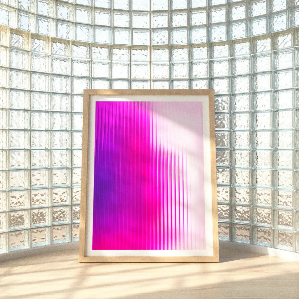 Magenta Poster abstrakt im Rahmen, stilvolle Wanddekoration für modernes Ambiente