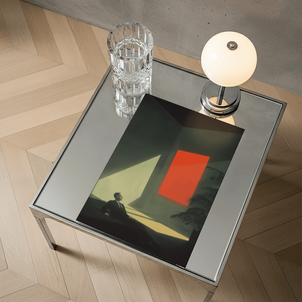 Modernes Kunstposter kaufen von The Secret Gallery mit abstraktem Design auf einem Tisch