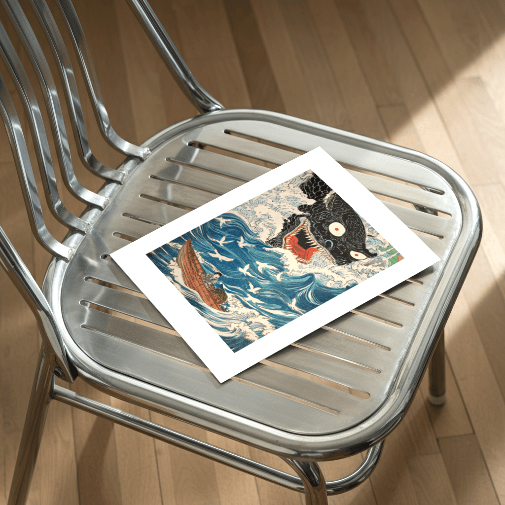 Mythologische Poster Wandkunst von The Secret Gallery mit dramatischer Meereslandschaft und kreativen Details