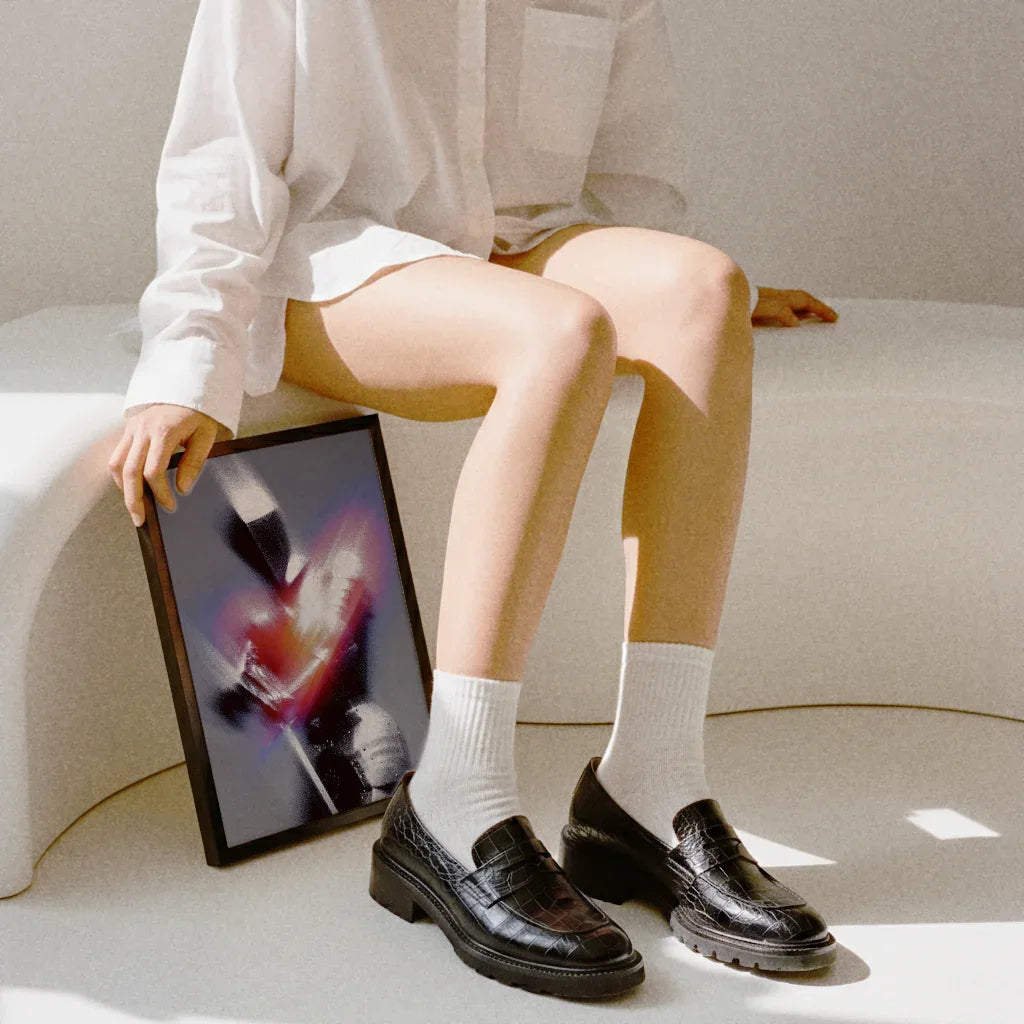 Ritter Poster modern von The Secret Gallery, stilvoll in einem modernen Raum präsentiert