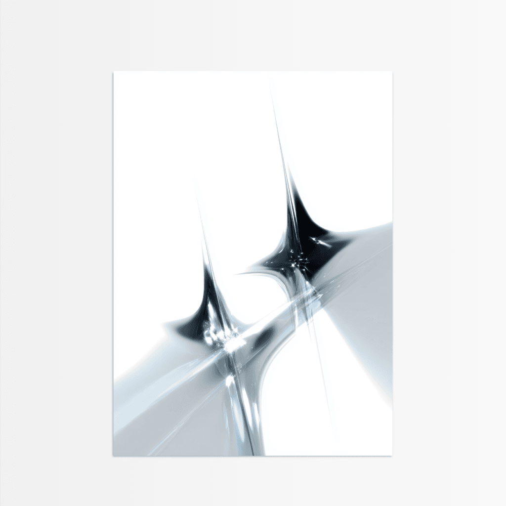 Silber Speere Poster mit modernem, minimalistischem Design in glänzendem Finish