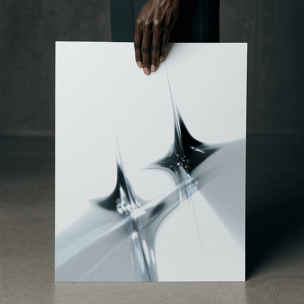 Silber Speere Poster mit abstraktem Design in Schwarz und Weiß für moderne Wohnräume