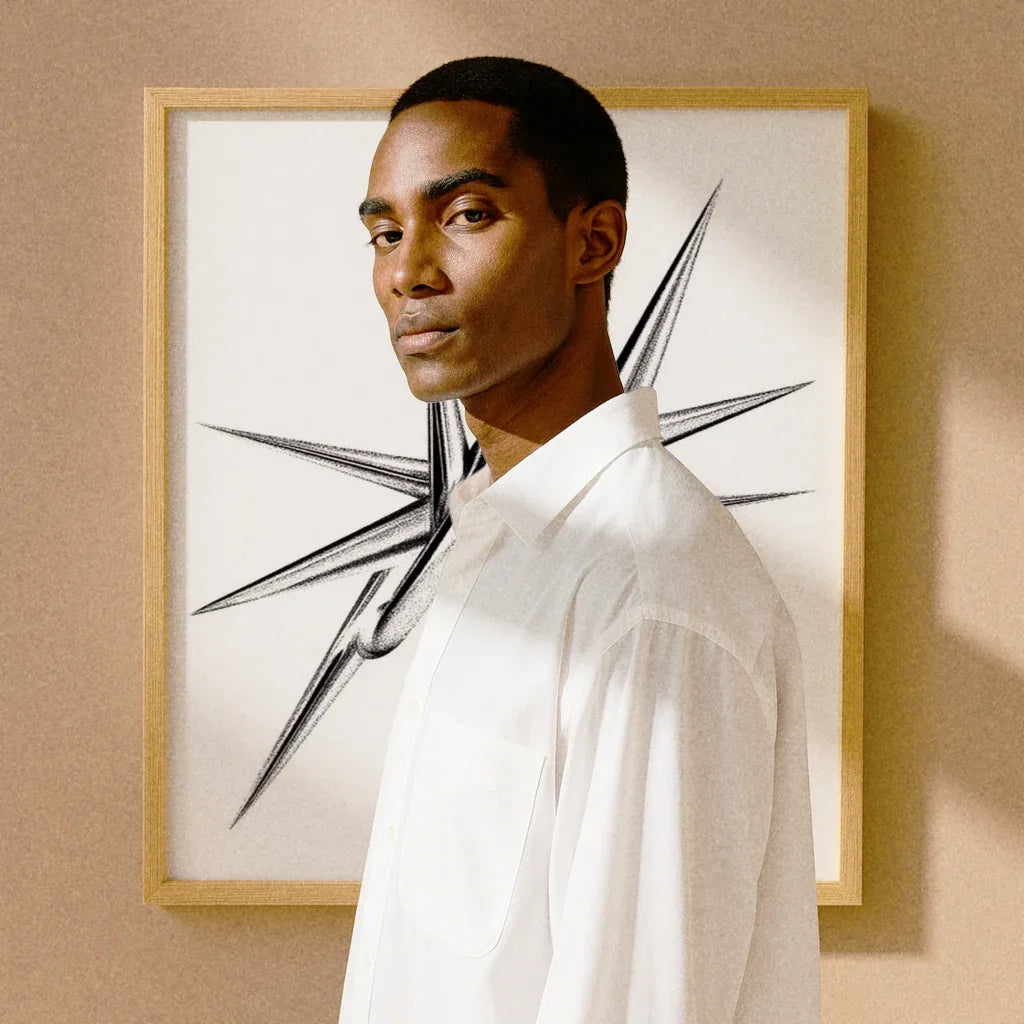 Modernes Stacheldraht Poster von The Secret Gallery in einem stilvollen Rahmen